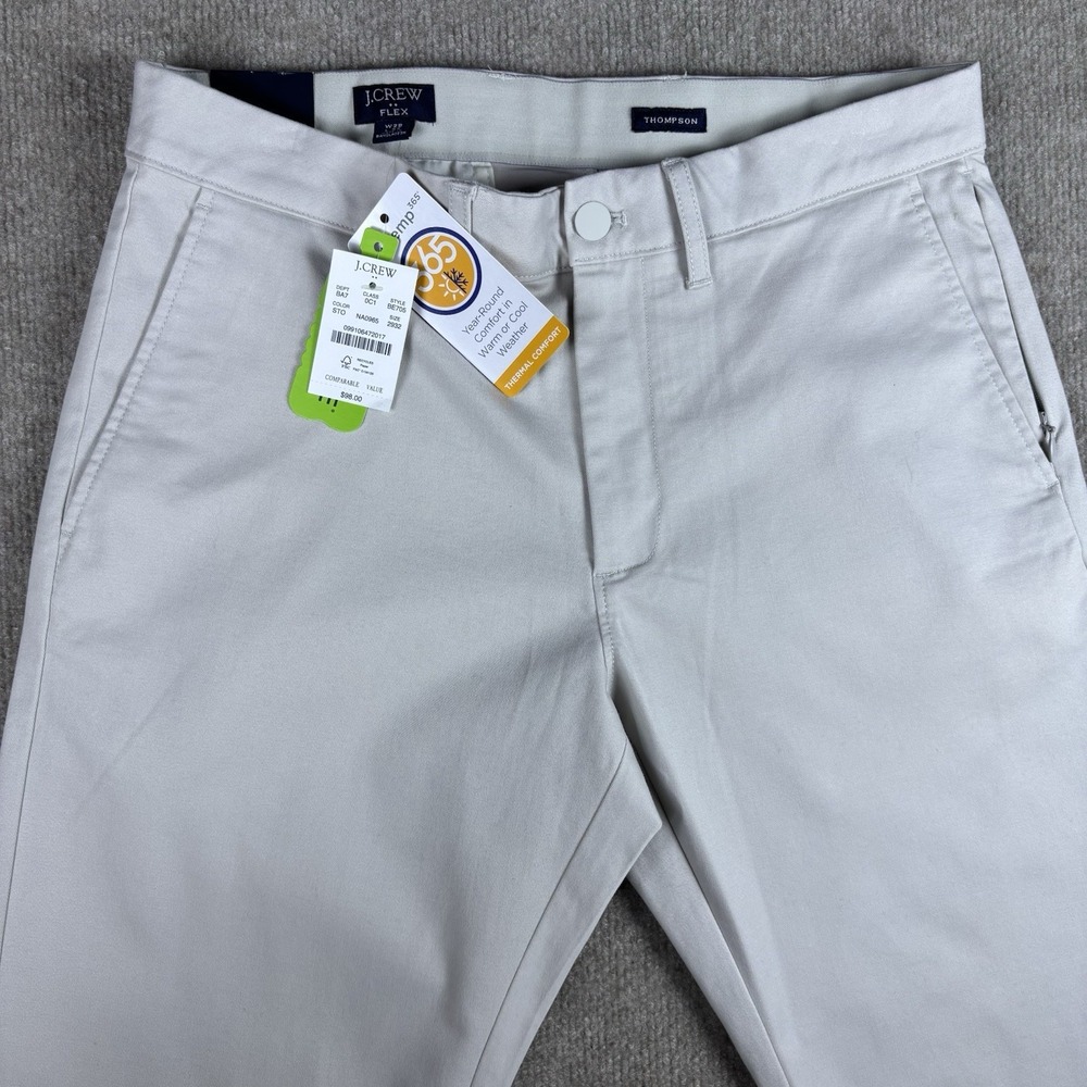 J.Crew Flex Thompson Tapered Pants Mens 29x32 Stone TruTemp 365 NWT